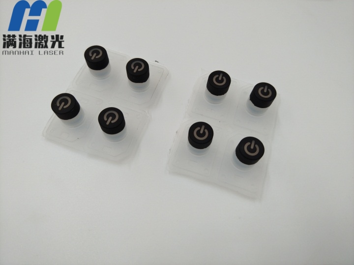 塑料噴（pēn）油電源小按鍵塑料激光雕刻