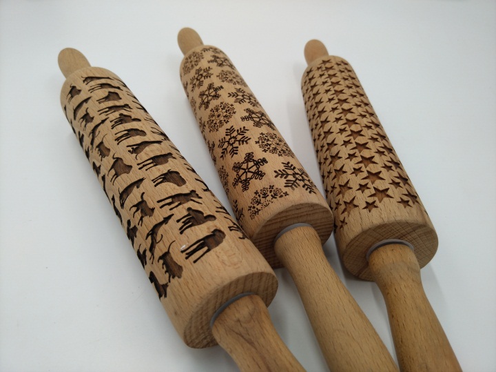 木製擀麵杖3D激光鐳雕深度