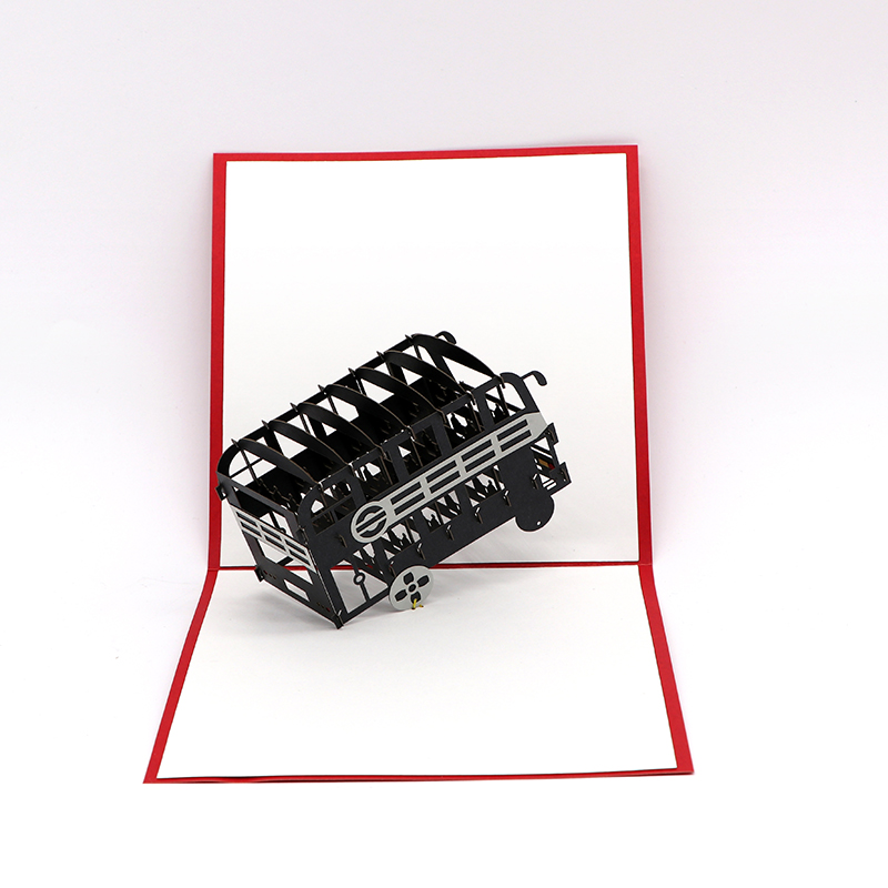 立體3d賀卡創（chuàng）意鏤空3d手工賀卡空中巴士（shì）廠家定製