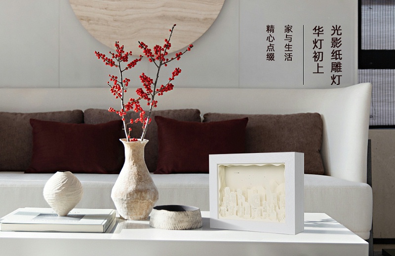 城市（shì）建築3d光影紙（zhǐ）雕燈定（dìng）製（zhì）