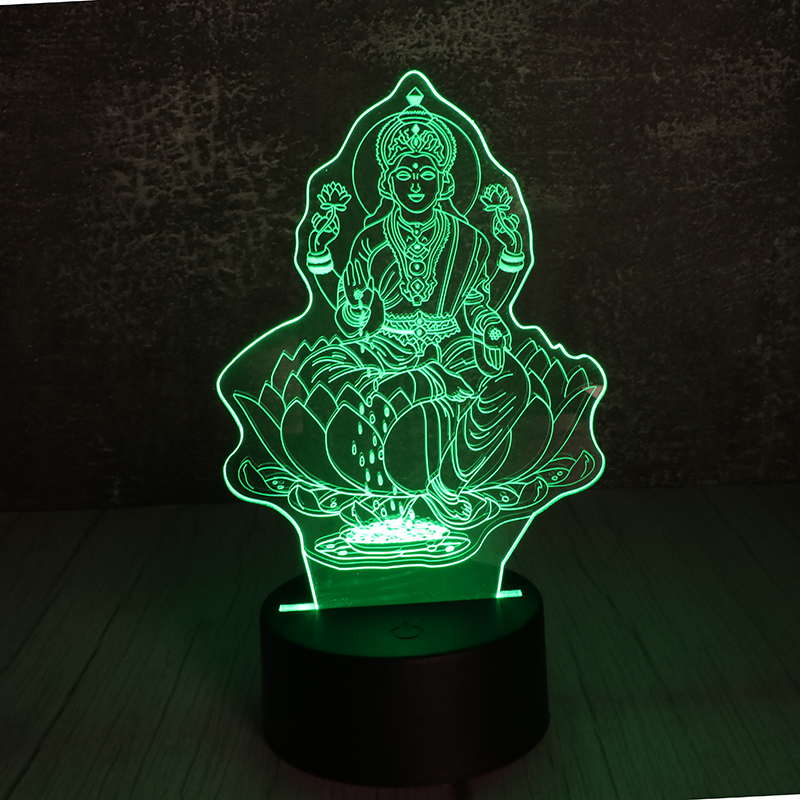 3d立體小夜燈（dēng）亞克力小夜燈led插電小夜燈創（chuàng）意（yì）觀音小夜燈定製