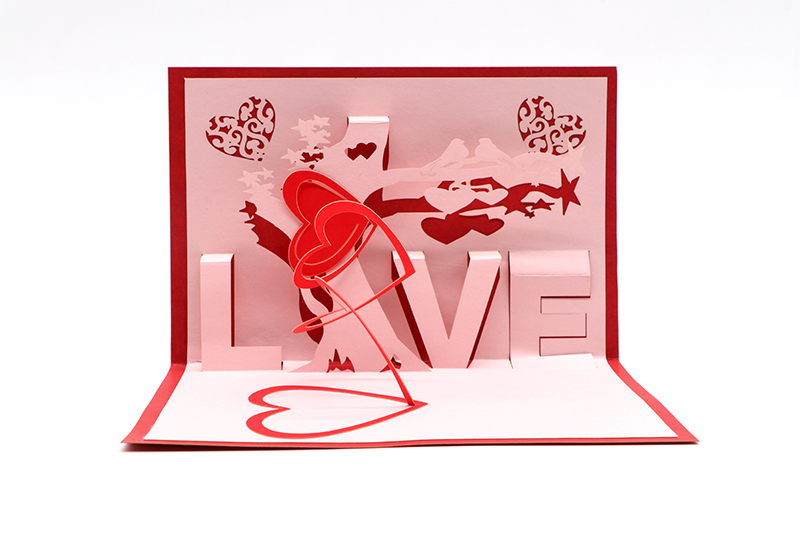 3d立體（tǐ）賀卡定製創意鏤空婚禮賀卡心形立體賀（hè）卡定製