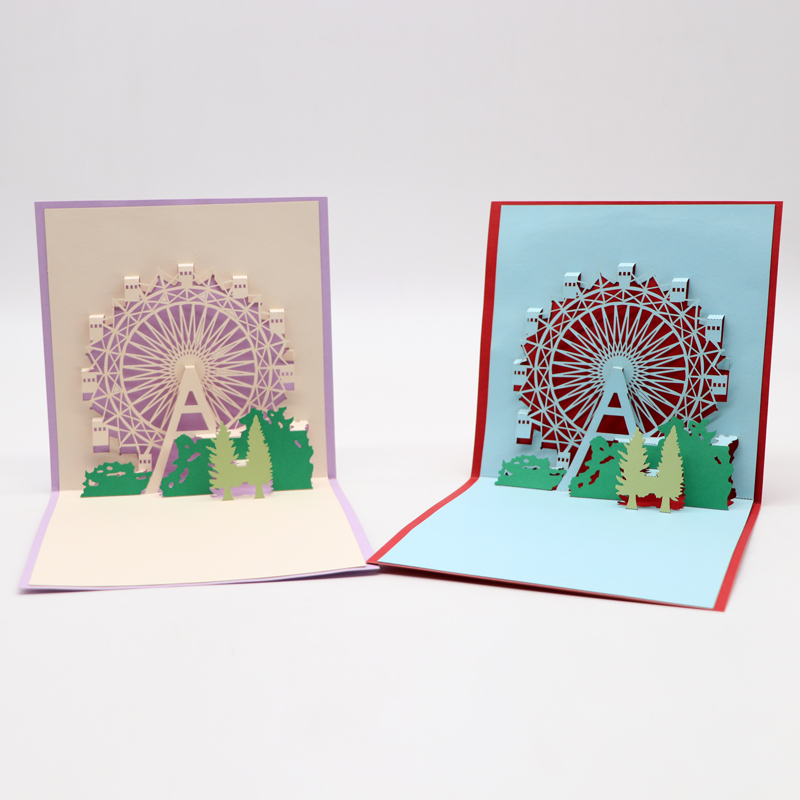 3d立體賀卡定製摩天輪立體賀卡廠家定製批發