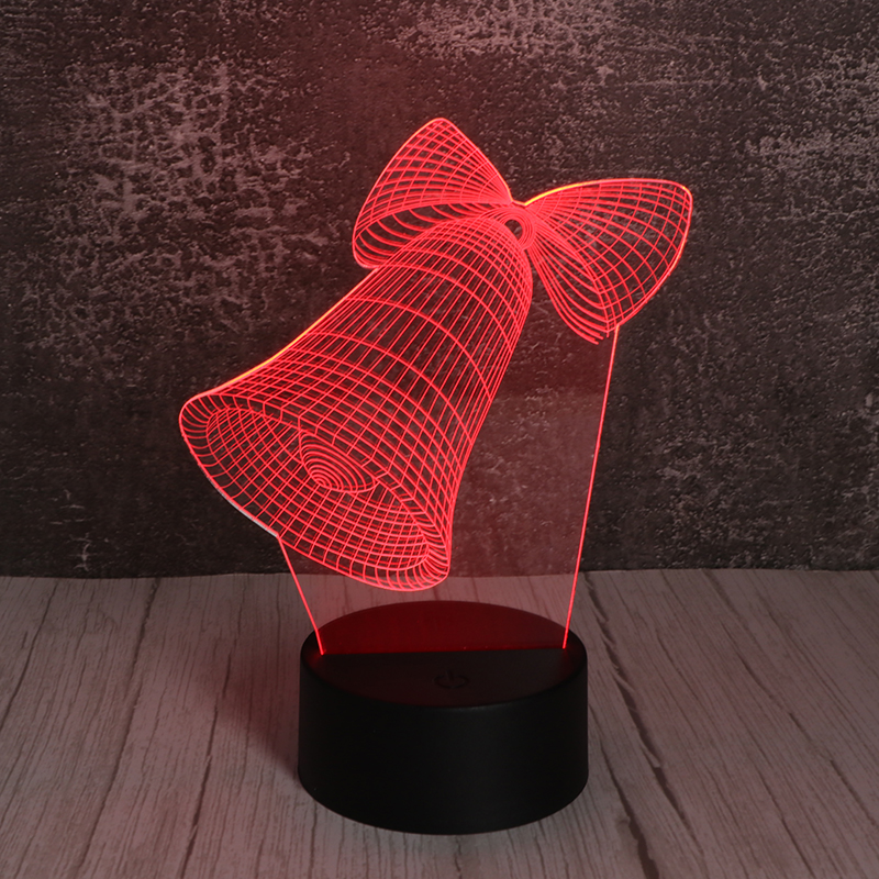 3d立體充電小夜燈（dēng）創意亞克力led充（chōng）電小夜燈鈴鐺（chēng）廠家定製