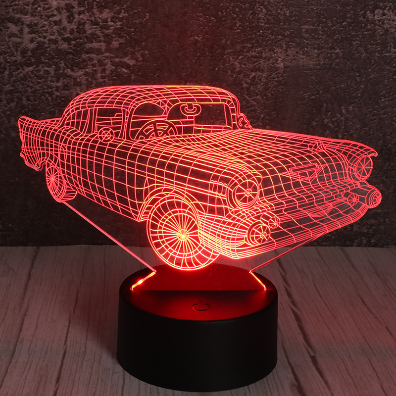 3d七彩小夜燈亞克力立體（tǐ）小夜燈創意汽車小夜燈廠家定製