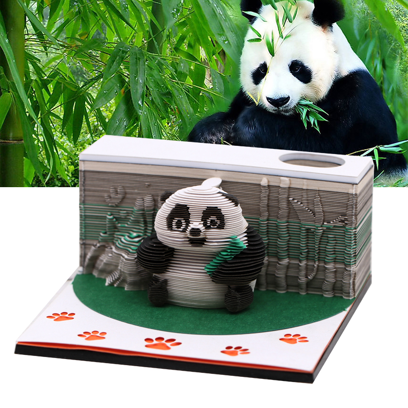 3d模型便簽紙創意立體模型便簽紙立體熊貓便（biàn）簽紙廠家定製