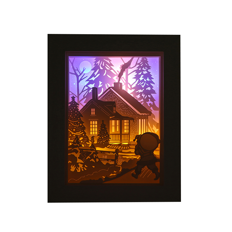 3d光影紙雕燈台燈創意鏤空台燈紙雕燈擺件（jiàn）廠家定（dìng）製